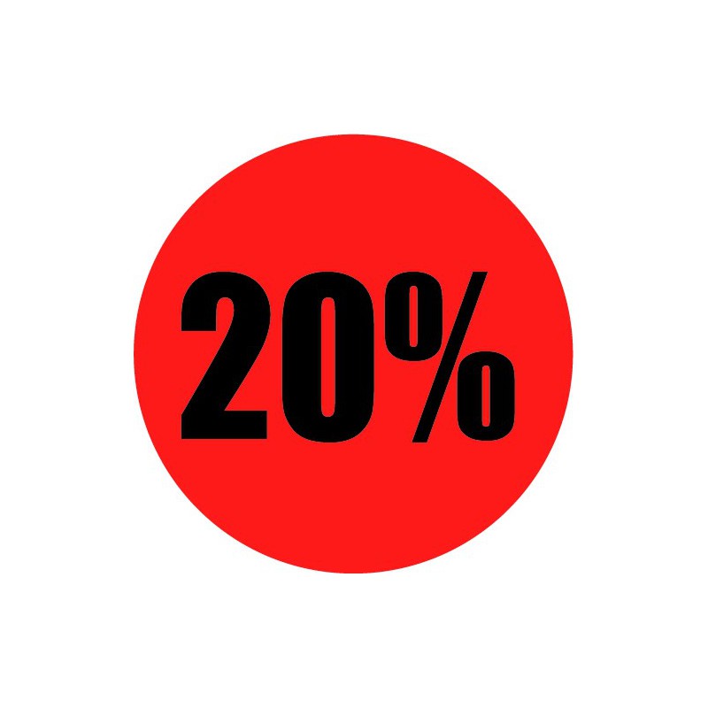 Rode actie sticker 20% Rode actie sticker 20%