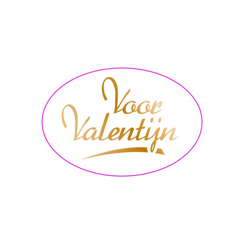 Etiket Valentijn in wit, ovaal Etiket Valentijn in wit, ovaal