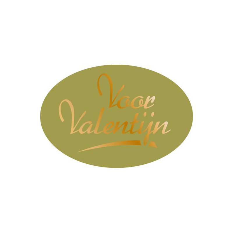 Etiket Valentijn goud, ovaal Etiket Valentijn goud, ovaal