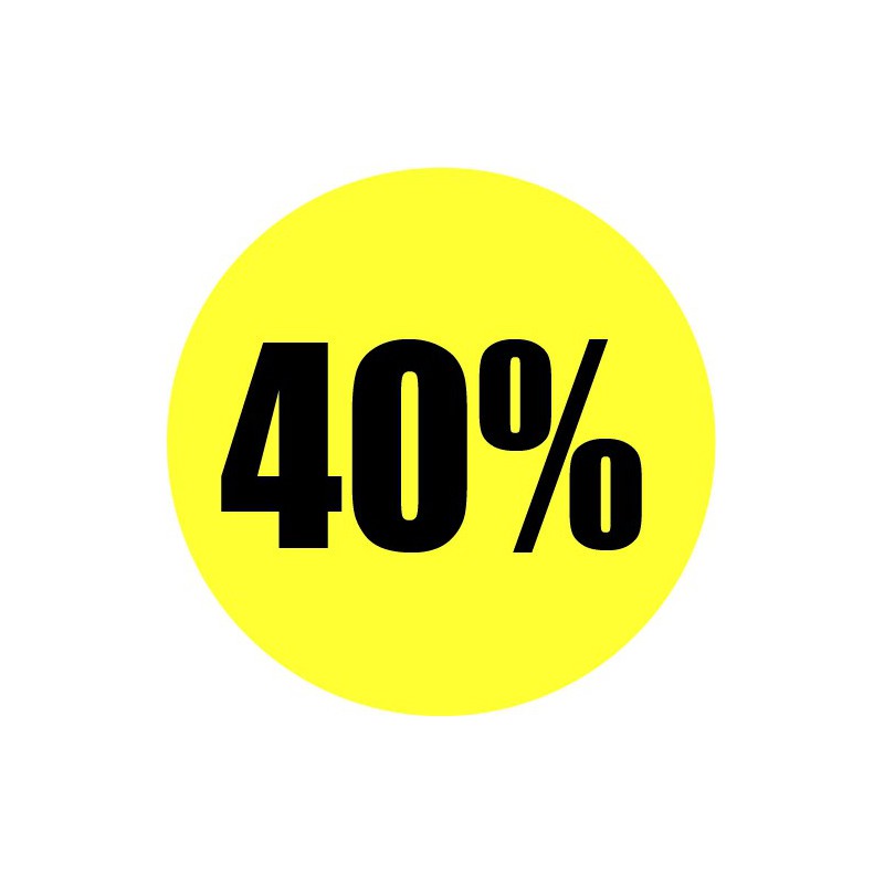 Gele actie sticker 40% Gele actie sticker 40%