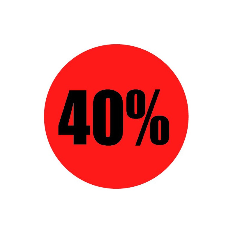 Rode actie sticker 40% Rode actie sticker 40%