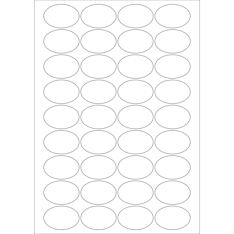 45x30mm ovaal / 36 per vel