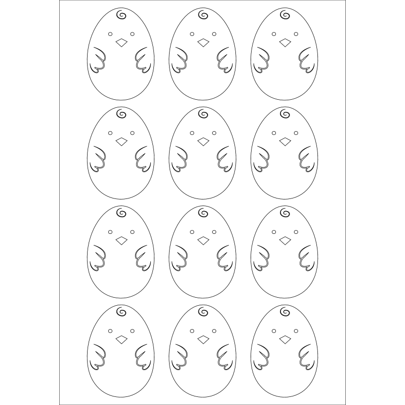 50mm paaseieren / 12 per vel