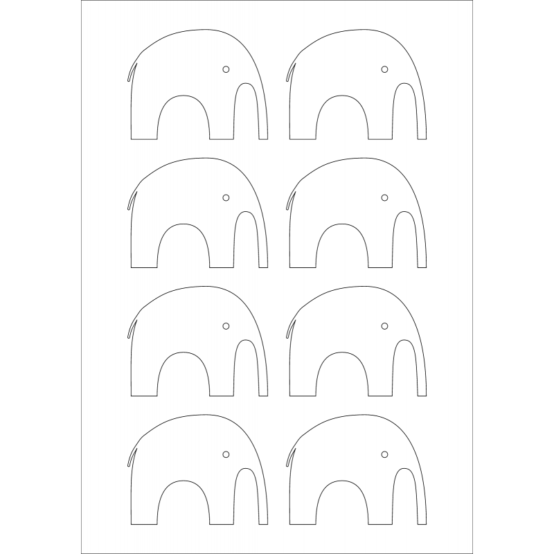 75mm olifant / 6 per vel